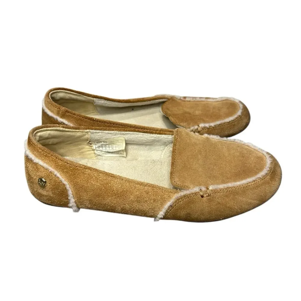 Uggs Bailey Moccasin Slippers Shoes Tan Size 4